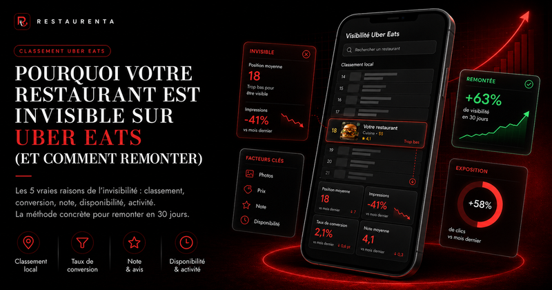 Pourquoi un restaurant est invisible sur Uber Eats et comment remonter dans le classement