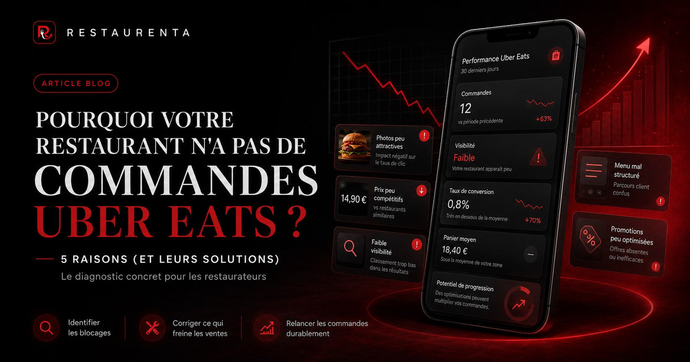 Pourquoi votre restaurant n'a pas de commandes Uber Eats — 5 raisons et solutions, par Restaurenta